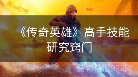《传奇英雄》高手技能研究窍门