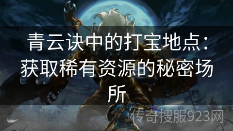 青云诀中的打宝地点：获取稀有资源的秘密场所